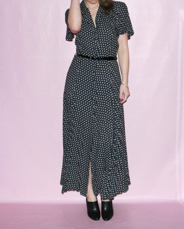 Grunge Floral Maxi Dress