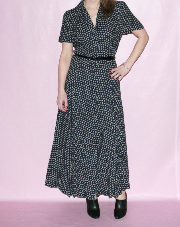 Grunge Floral Maxi Dress