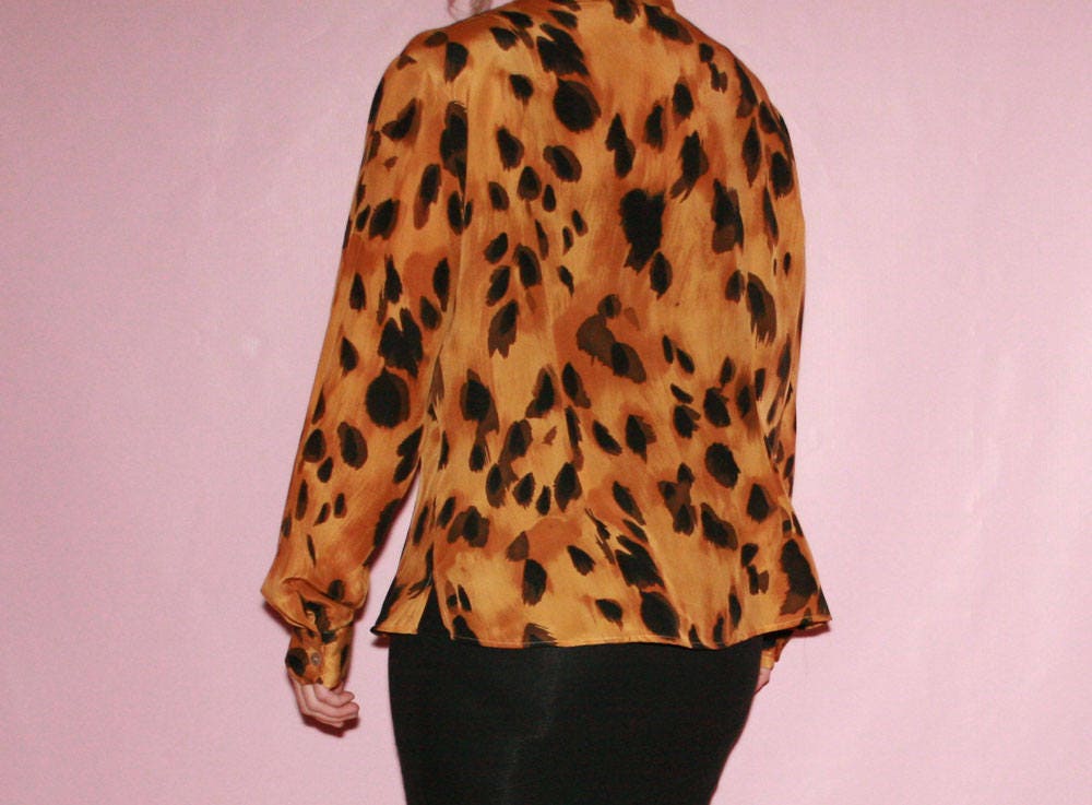 Silk Blouse, Black and yellow