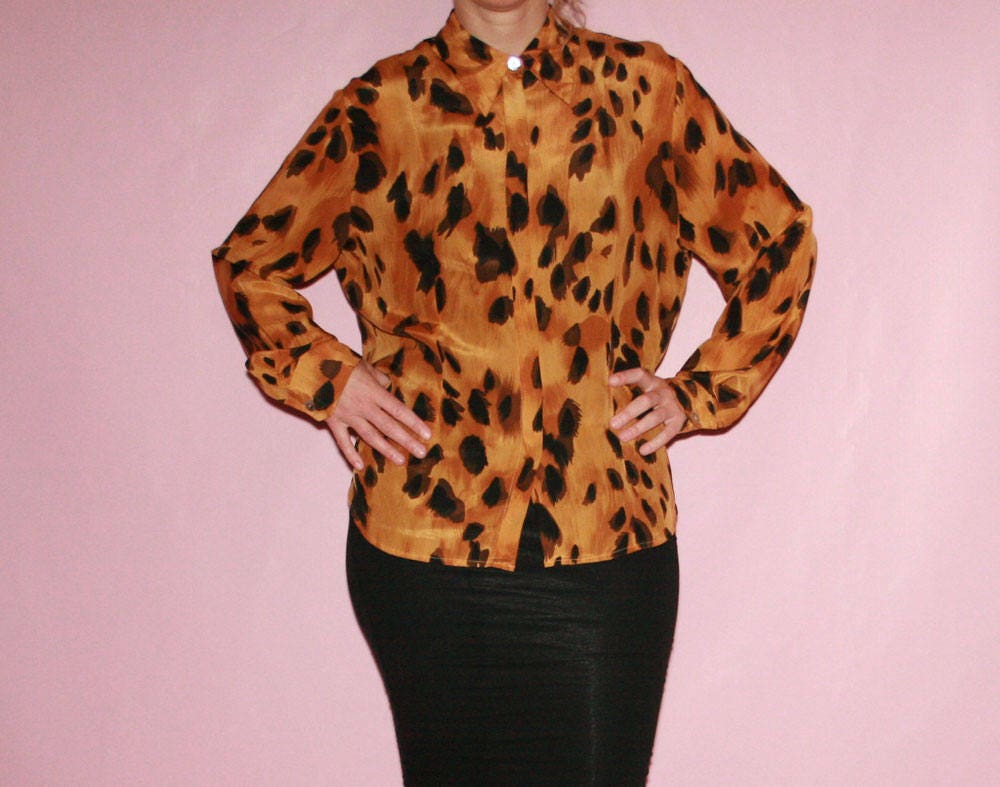 Silk Blouse, Black and yellow