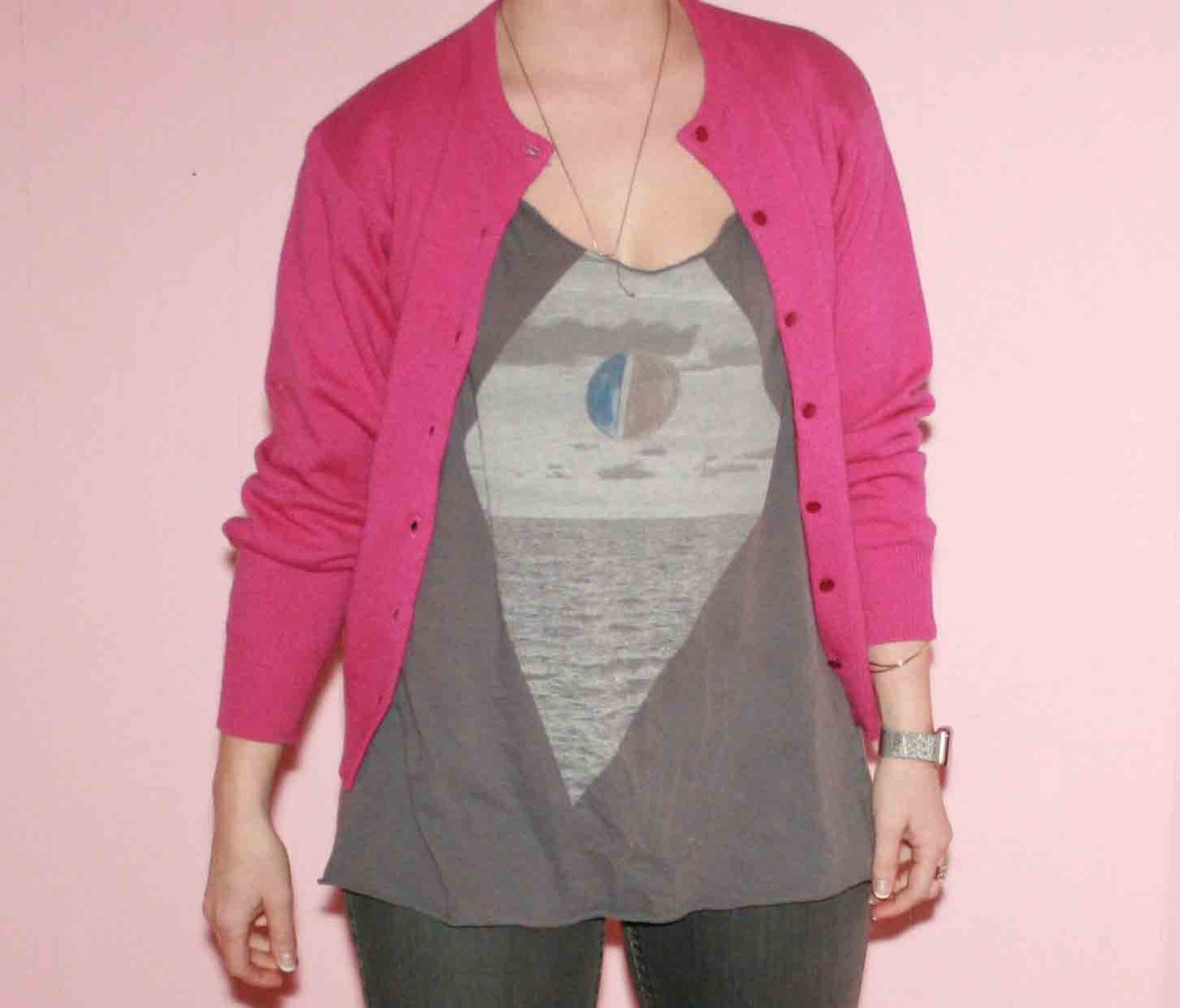 Vintage Pink Cardigan Sweater