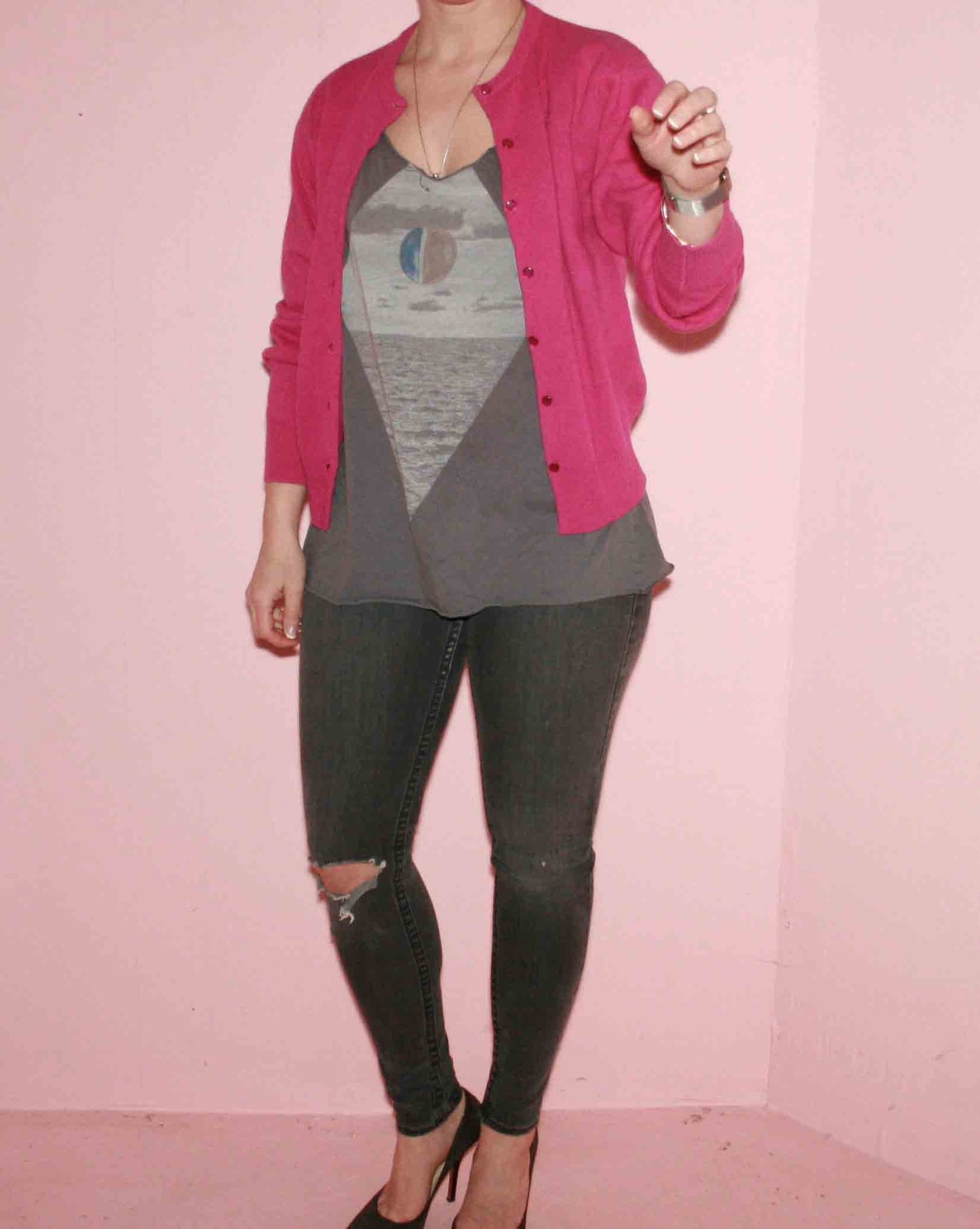 Vintage Pink Cardigan Sweater