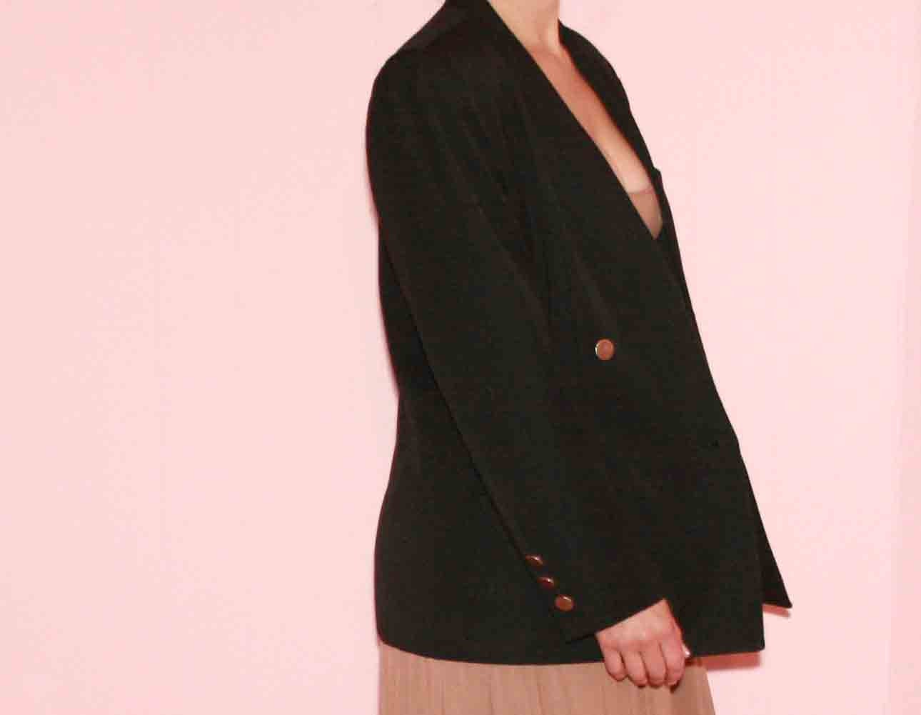 Black Blazer with Gold Detail