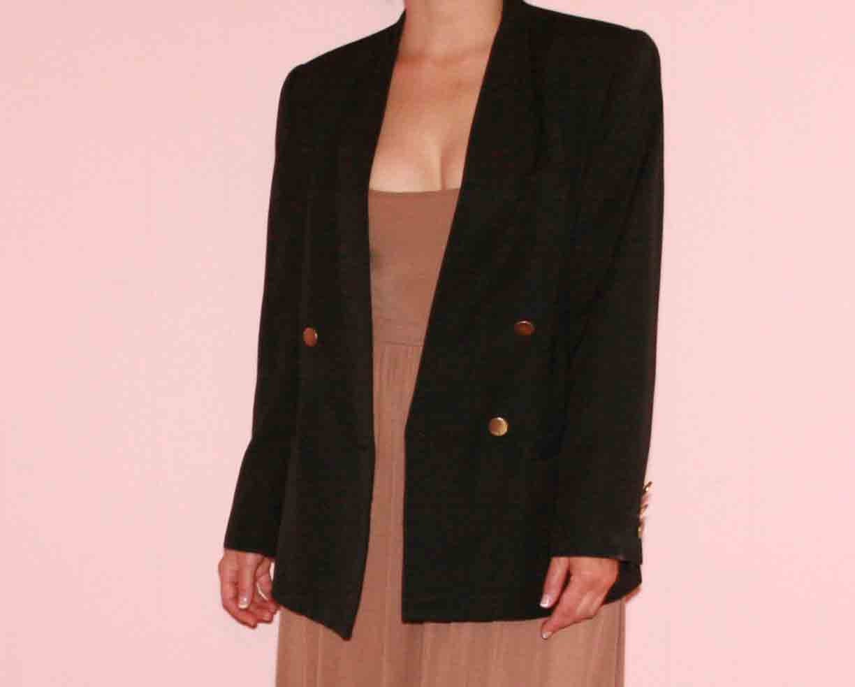 Black Blazer with Gold Detail