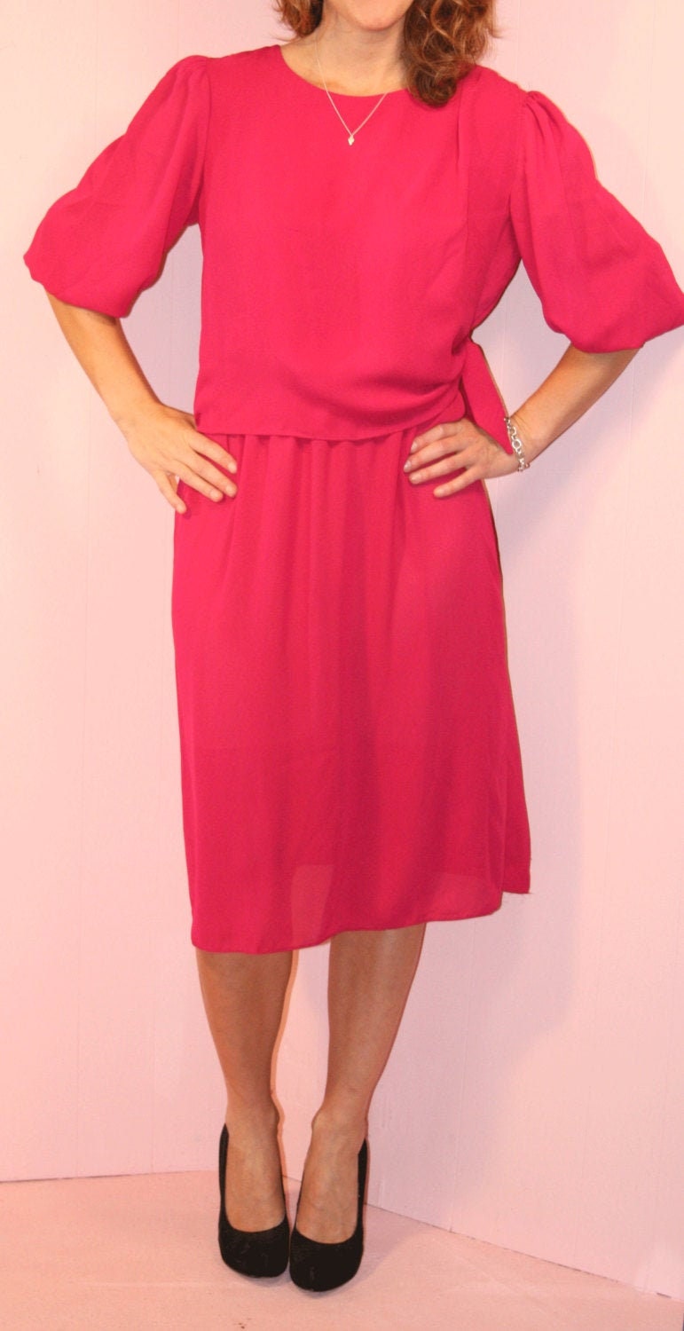 Pink Dress/ Midi Dress/ Jenny/ M/L