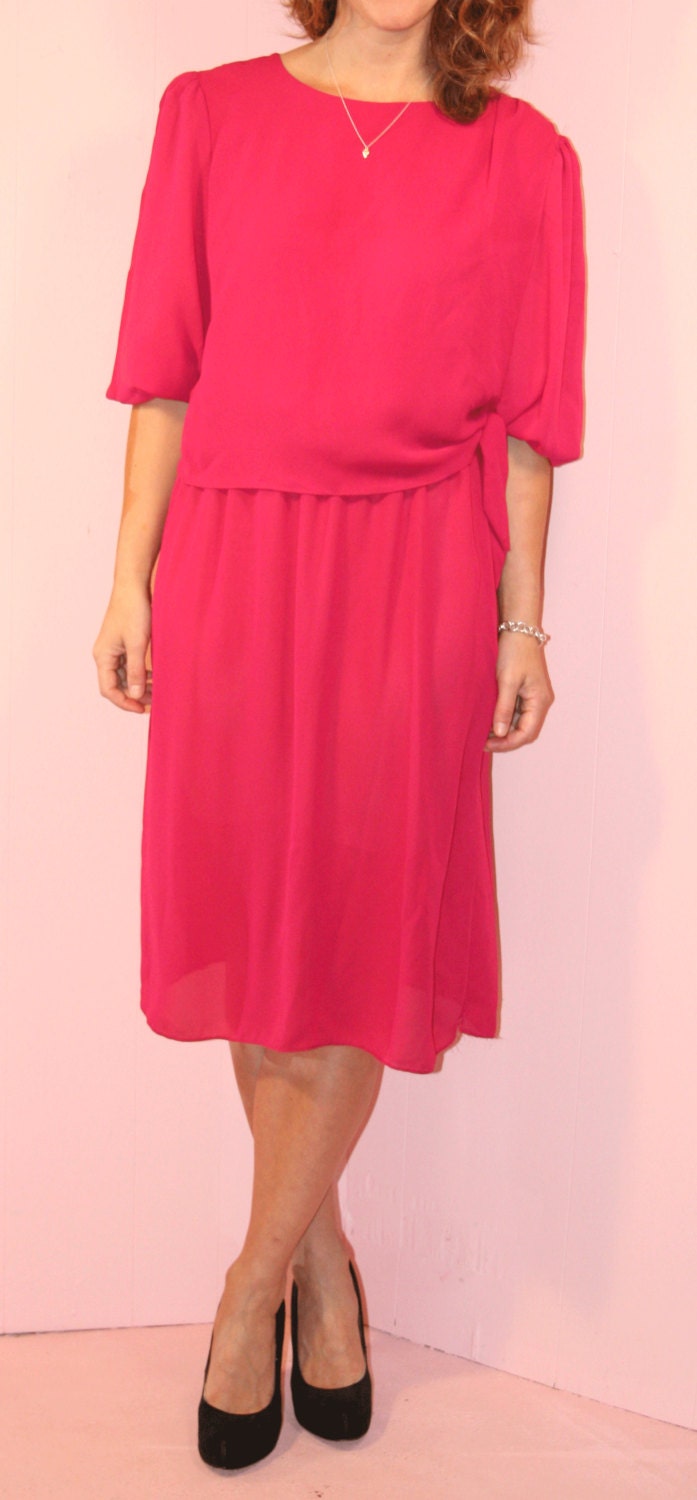 Pink Dress/ Midi Dress/ Jenny/ M/L