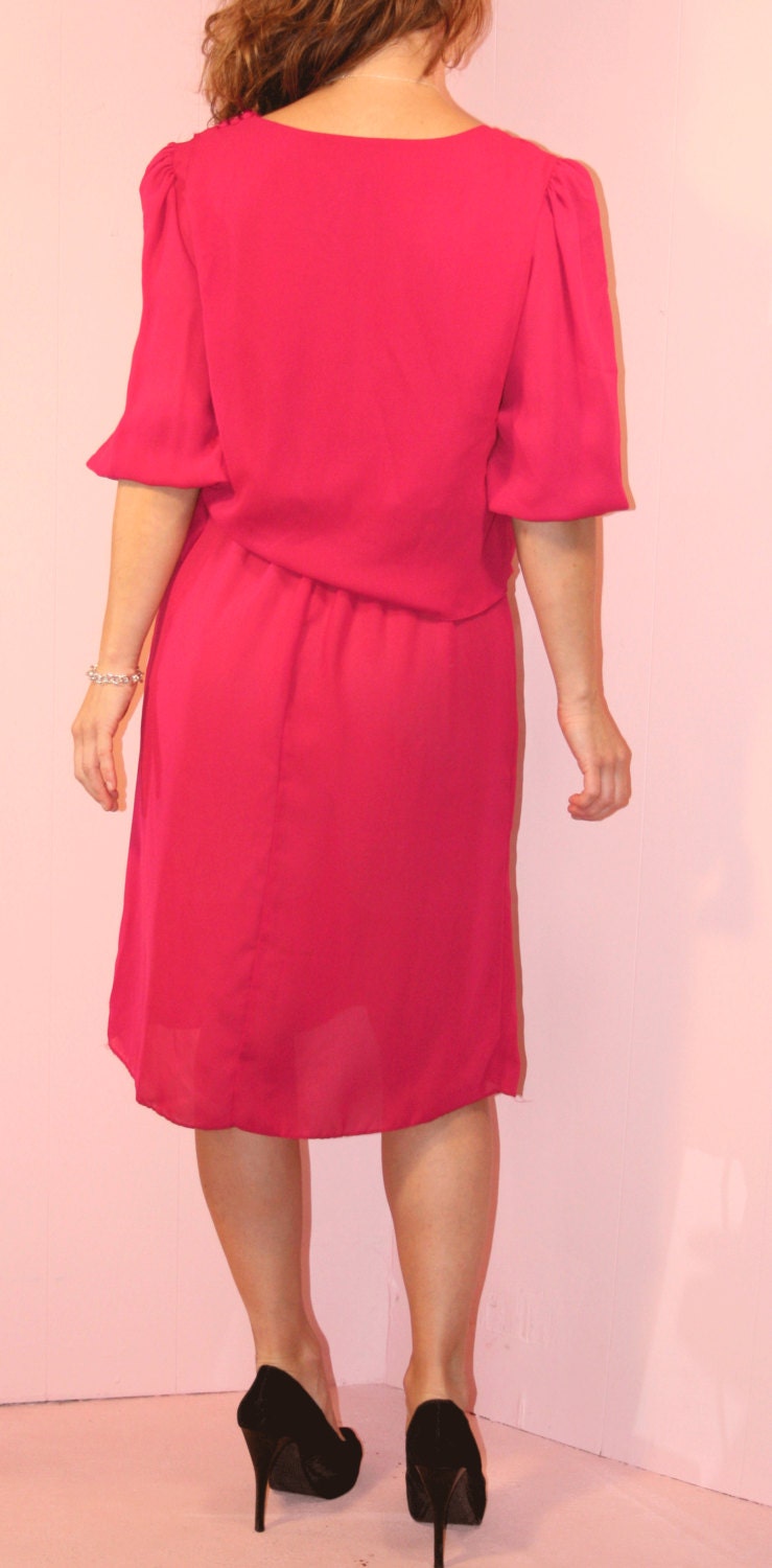 Pink Dress/ Midi Dress/ Jenny/ M/L