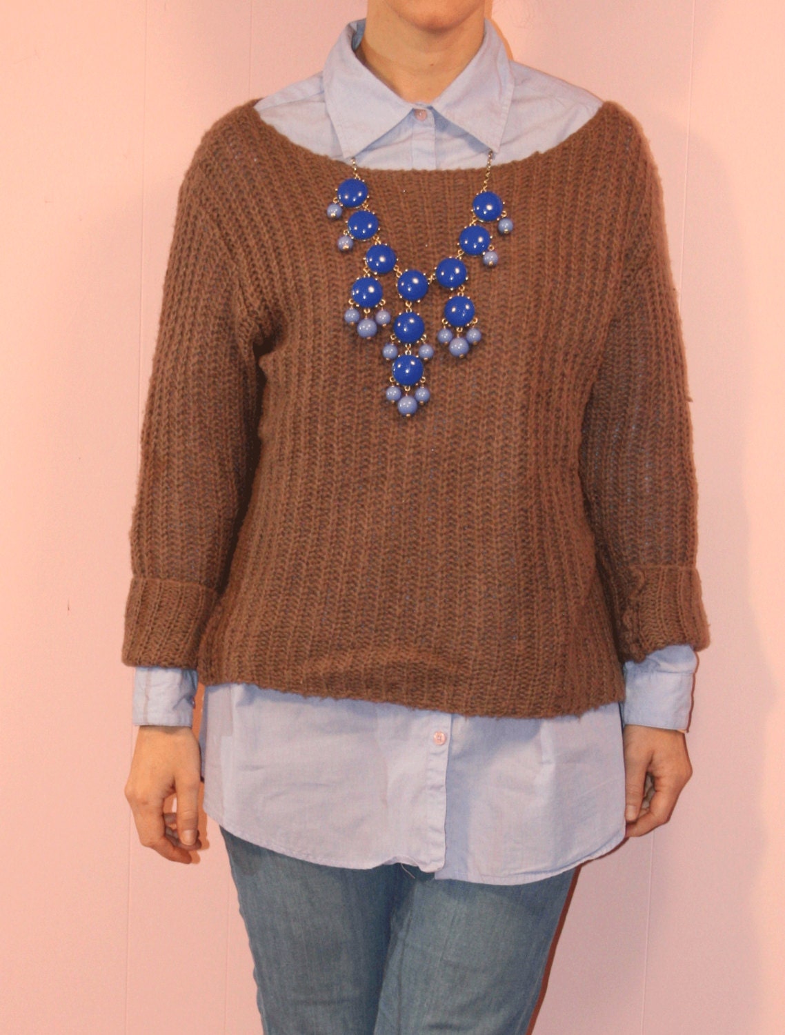 Oxford Blouse/Oversized/Purple/Large