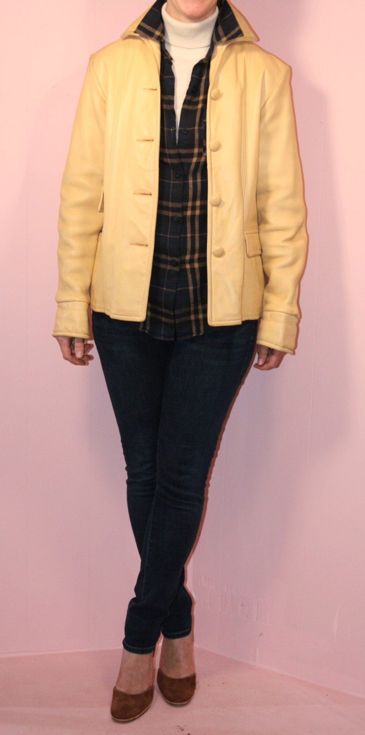 Leather Jacket/Creme/Berlin/Small