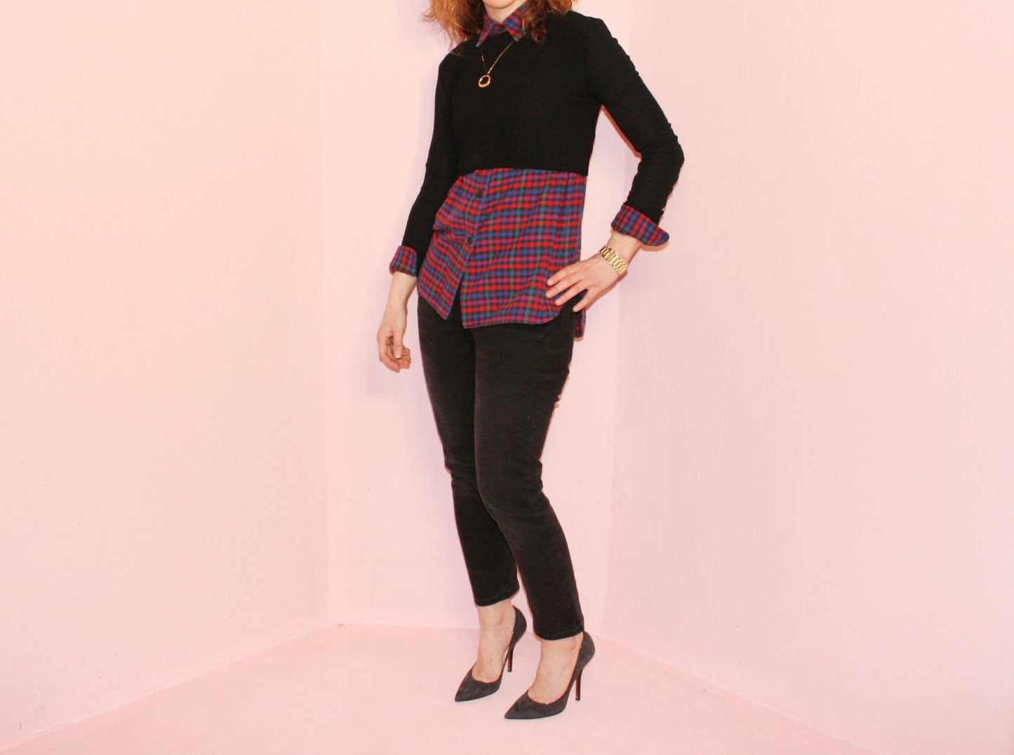 Flannel/Plaid Blouse/Lizport/Large