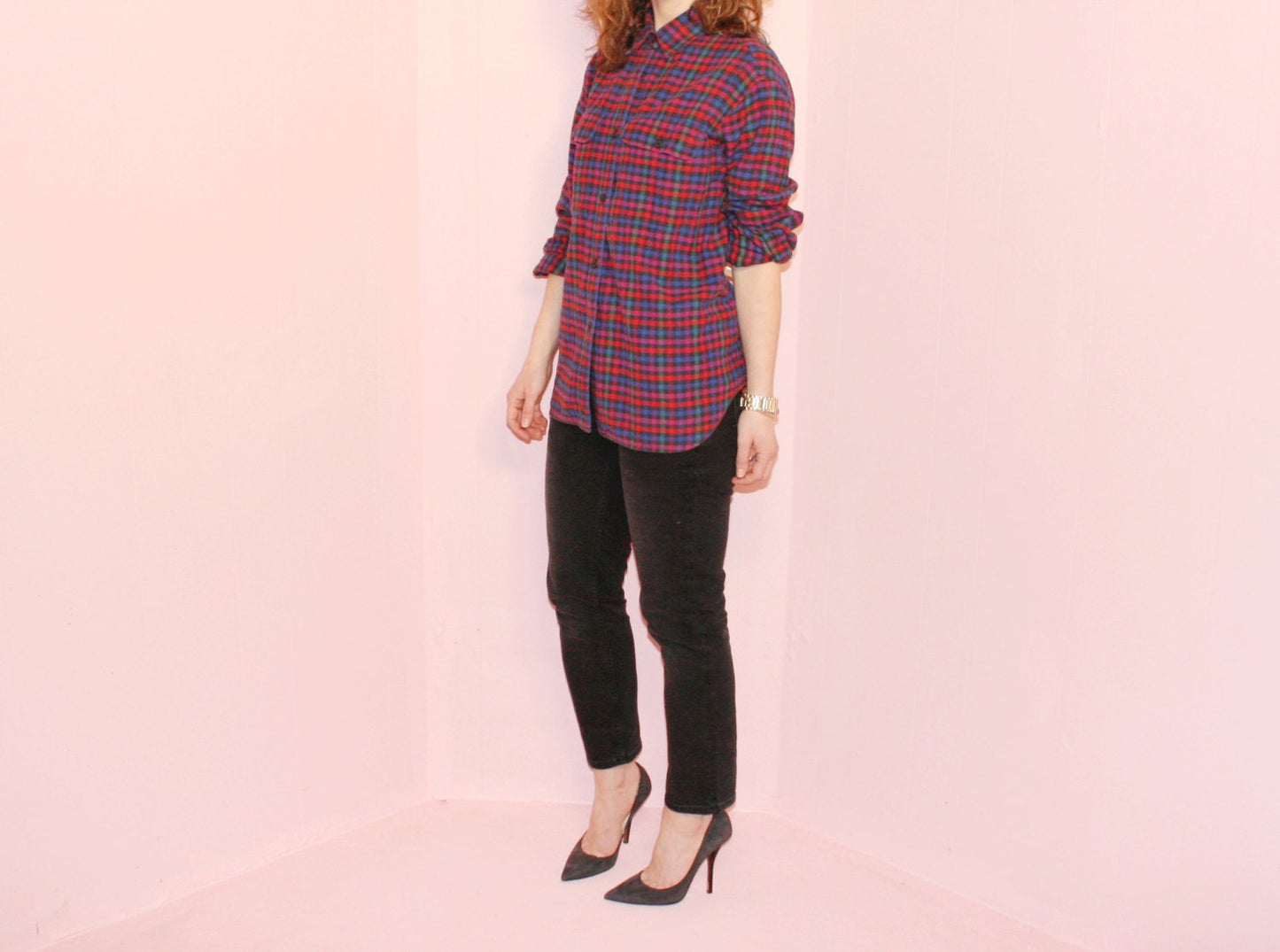 Flannel/Plaid Blouse/Lizport/Large