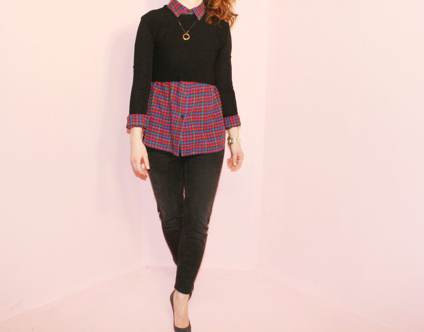 Flannel/Plaid Blouse/Lizport/Large