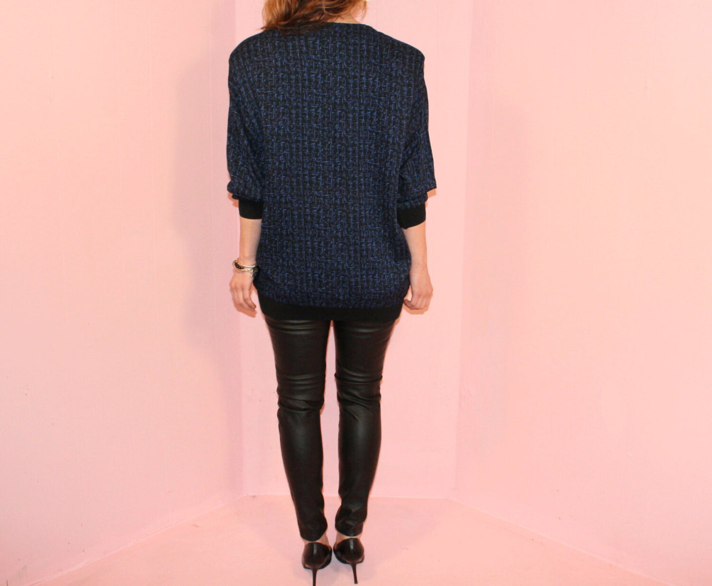 Graphic Cardigan/Navy/ Oversized/ Small