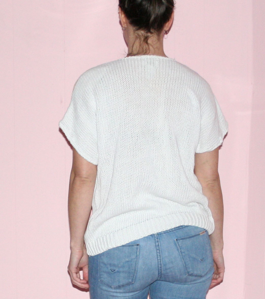 Color Block/Knit Sweater/White/Medium