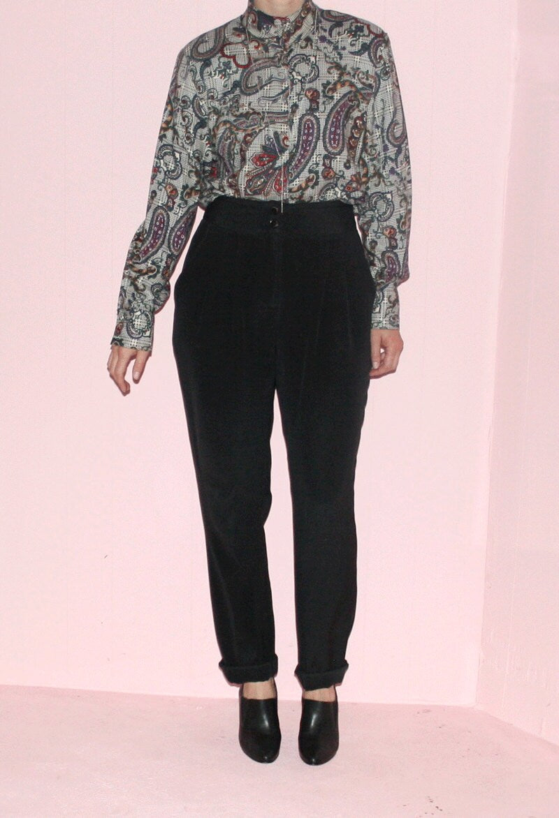 Paisley Blouse/ Victorian Vintage/ 1990s/ Medium