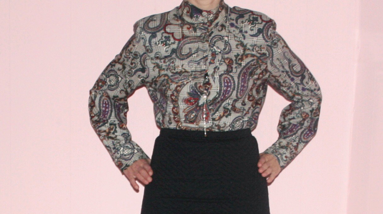 Paisley Blouse/ Victorian Vintage/ 1990s/ Medium
