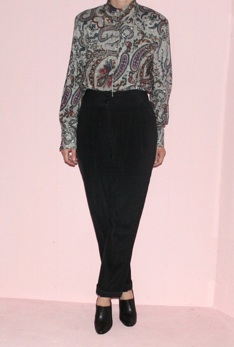 Paisley Blouse/ Victorian Vintage/ 1990s/ Medium