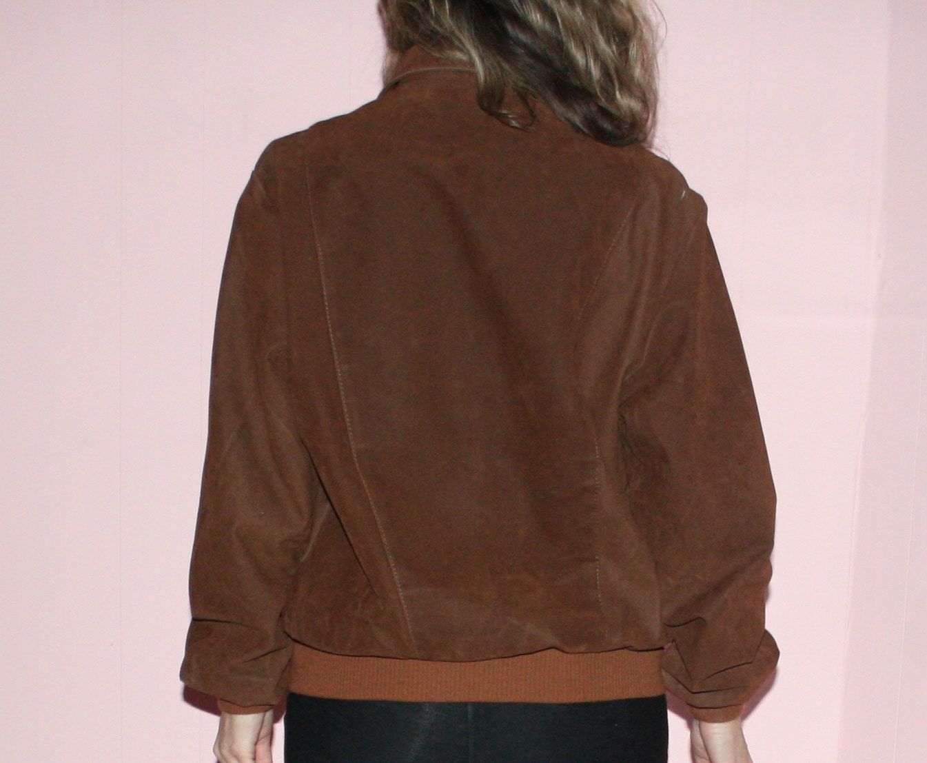 Suede Jacket/Vintage Italian/ Brown Bomber