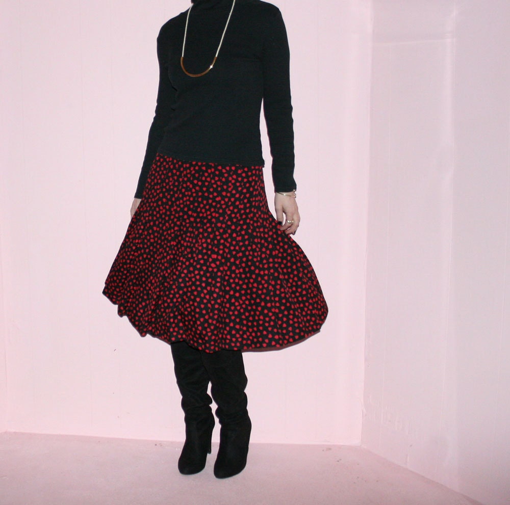 Queen of Hearts Dress/ HEARTS/ Silk dress/ Two Piece/ Large
