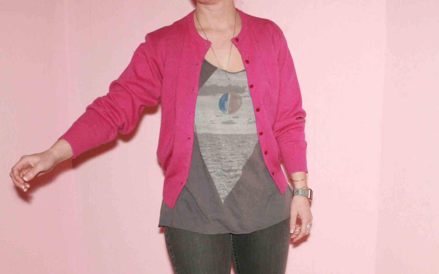 Vintage Pink Cardigan Sweater