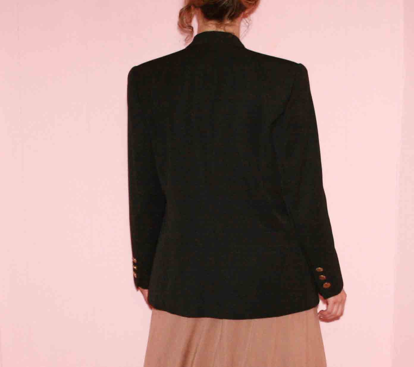 Black Blazer with Gold Detail