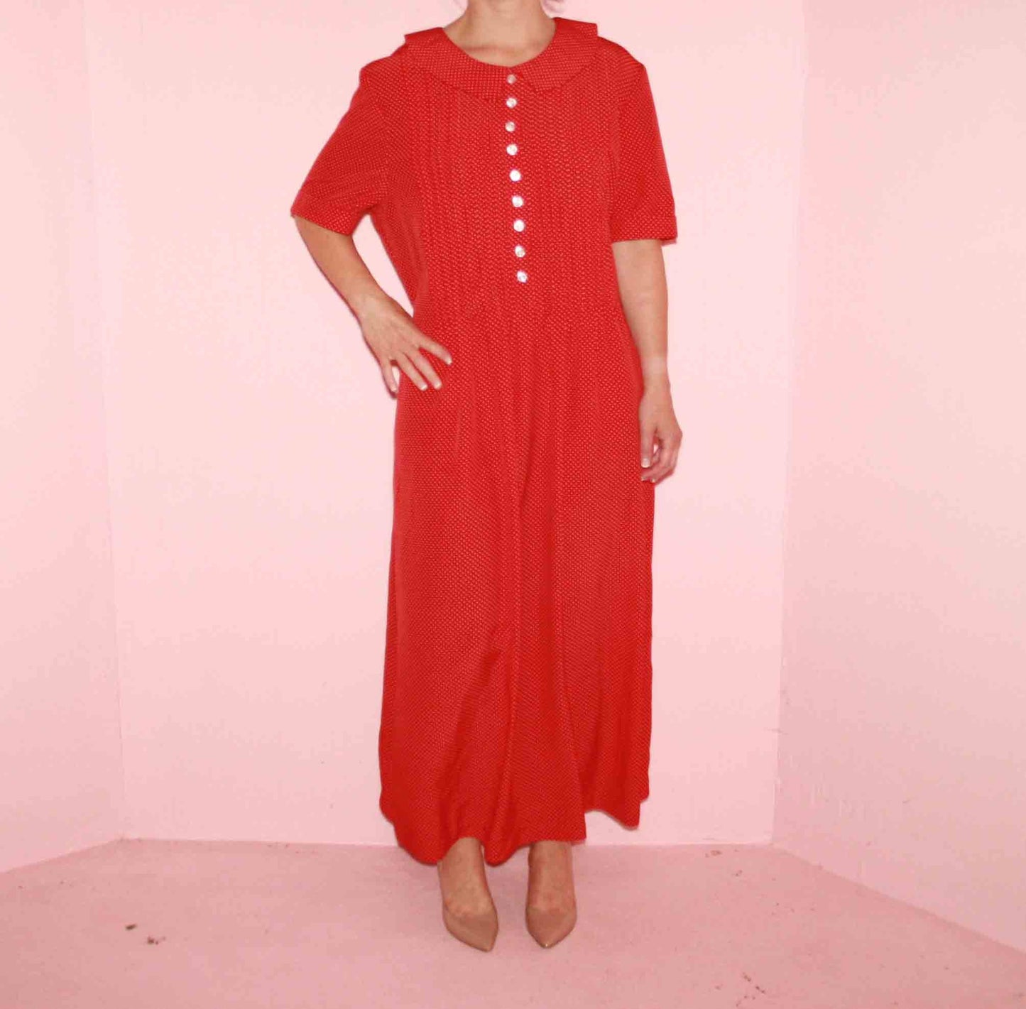 PolkaDot Red Maxi Dress