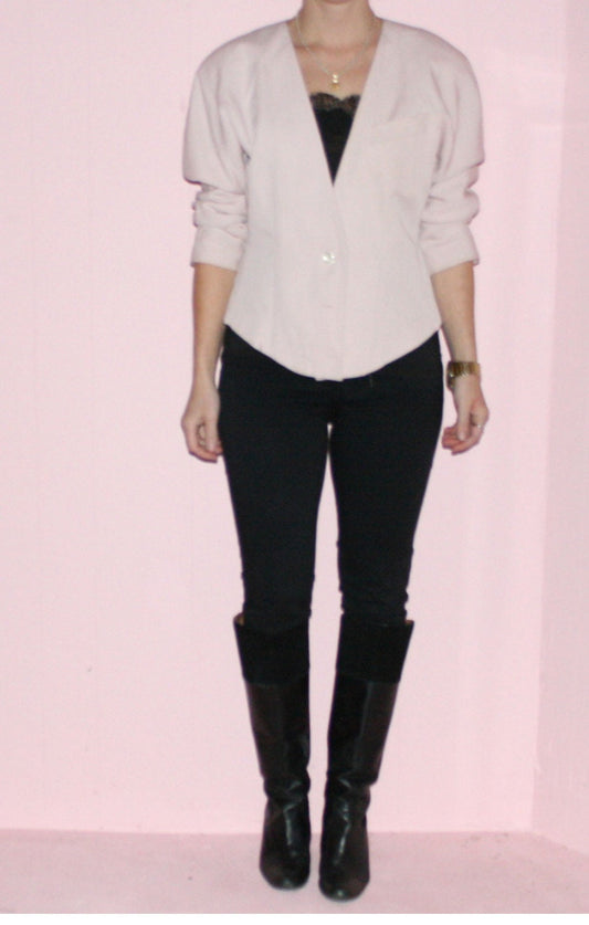 Pink Jacket/ Cropped Bazer/ Small