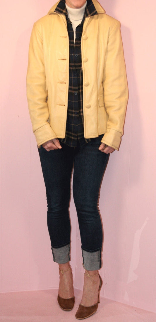 Leather Jacket/Creme/Berlin/Small
