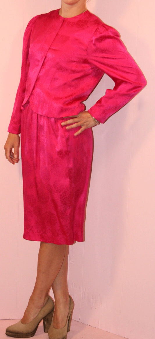 Silk Dress/ Suit/ HOT PINK/ Nordstrom/ Size 10 petite