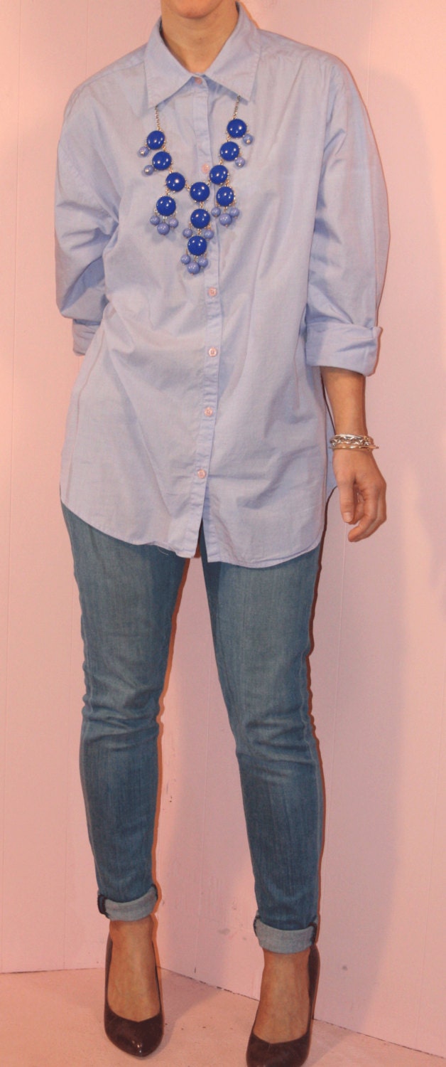 Oxford Blouse/Oversized/Purple/Large
