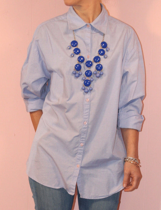 Oxford Blouse/Oversized/Purple/Large