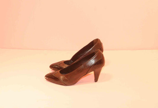 Leather Heels, Brown