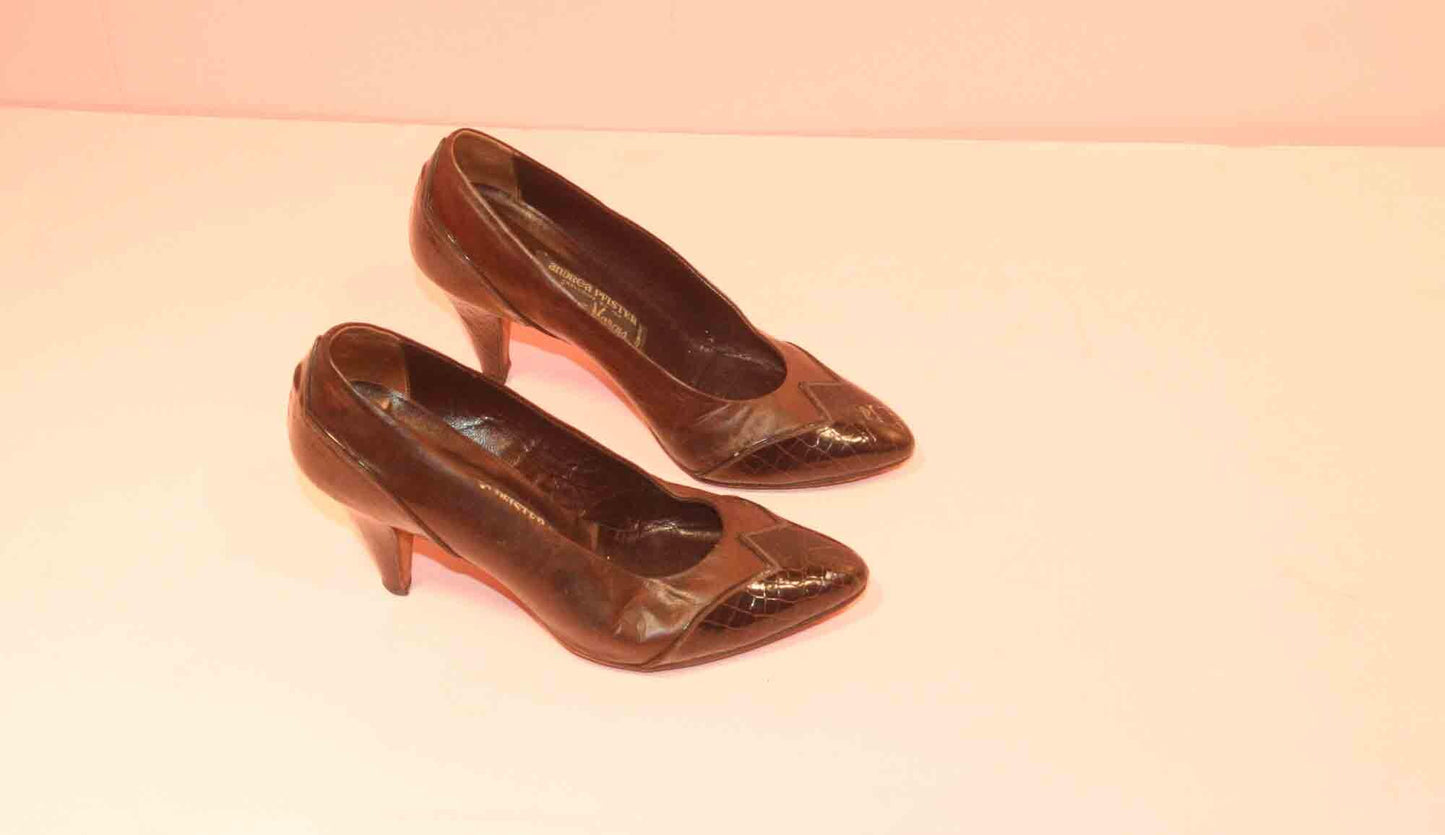 Leather Heels, Brown