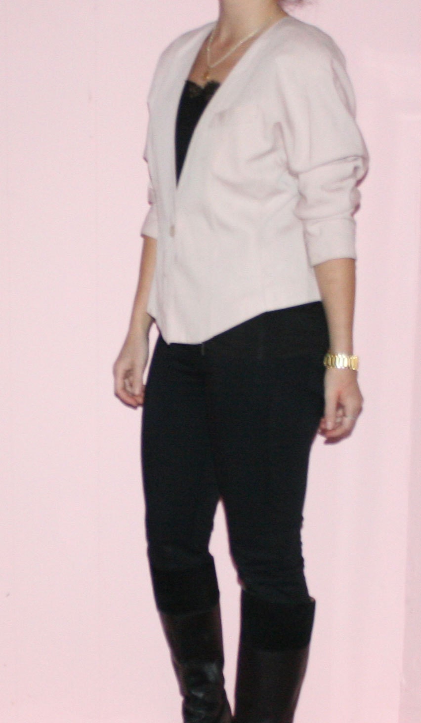 Pink Jacket/ Cropped Bazer/ Small