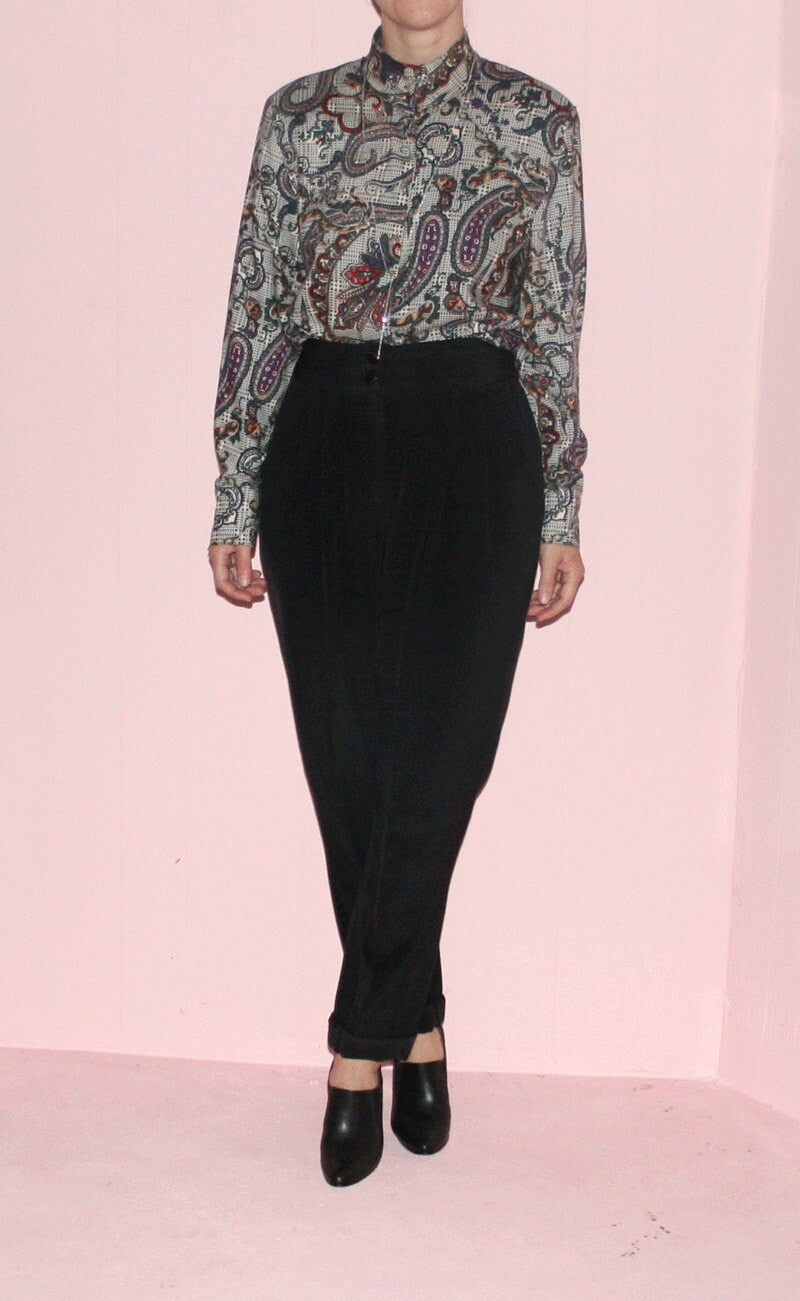Paisley Blouse/ Victorian Vintage/ 1990s/ Medium
