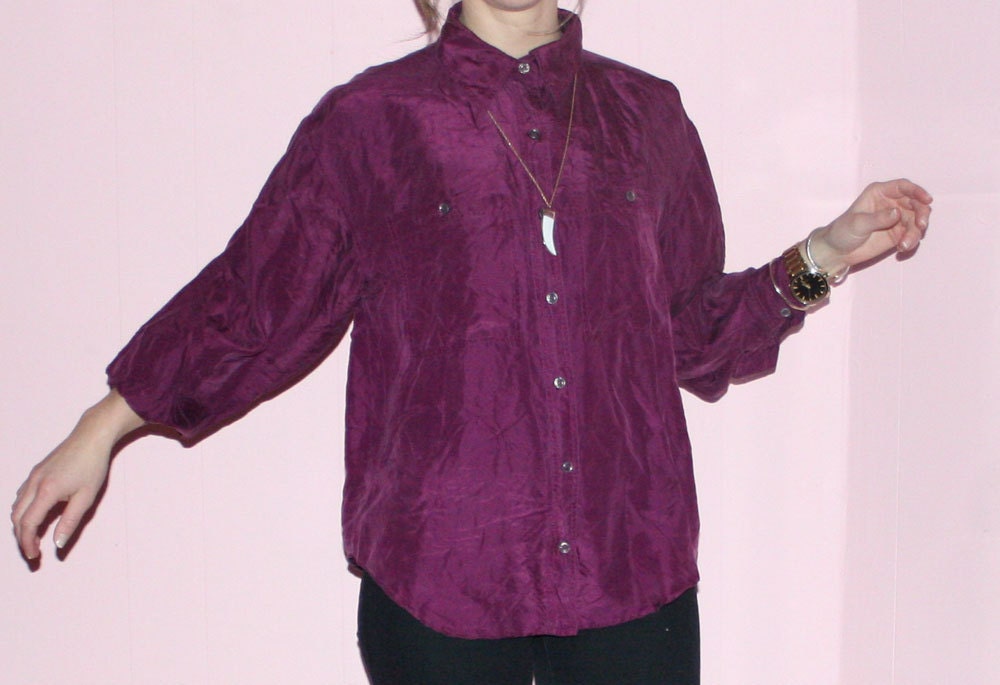 Oversized Blouse/Silk/ Jonathan Martin/ Medium