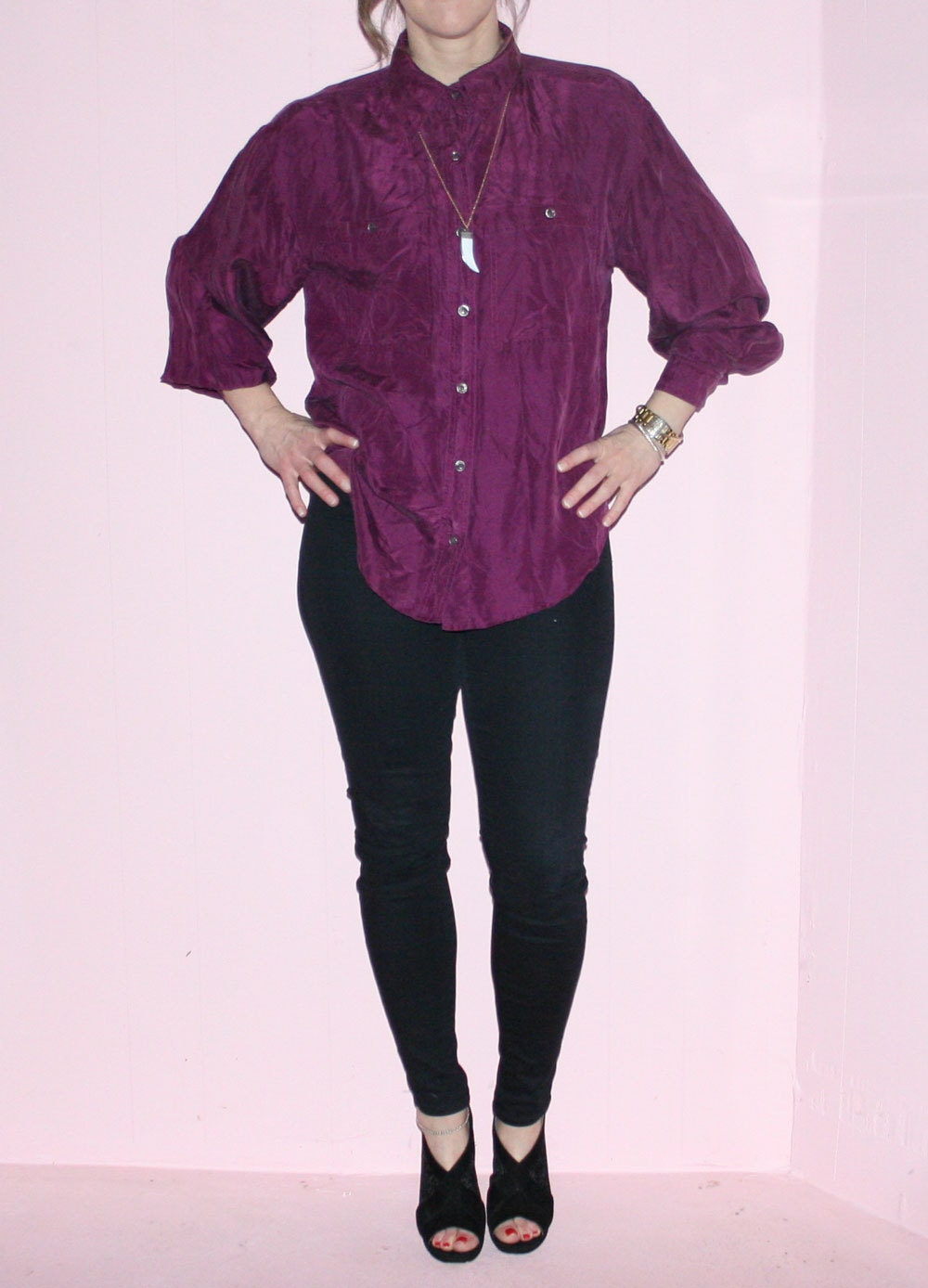 Oversized Blouse/Silk/ Jonathan Martin/ Medium